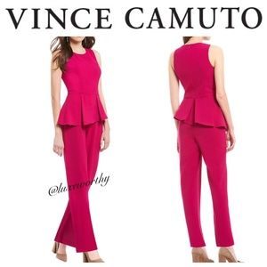Vince Camuto Peplum Crepe Sleeveless Jumpsuit